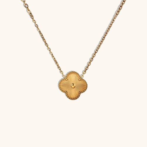 Solana Golden Floral Clover Necklace