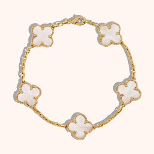 Ivory Clover 18K Gold-Plated Floral Bracelet