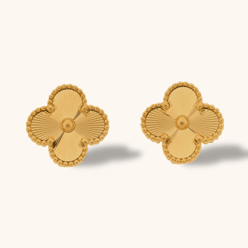 Golden Petal Charm 18K Gold-Plated Stud Earrings