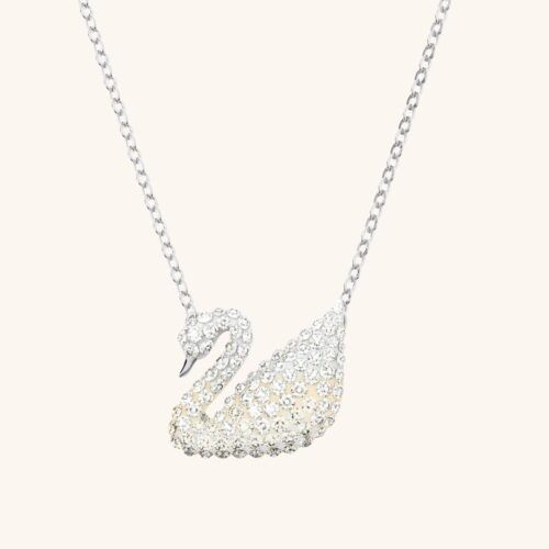 Eternal Swan Elegance Crystal Pendant Necklace