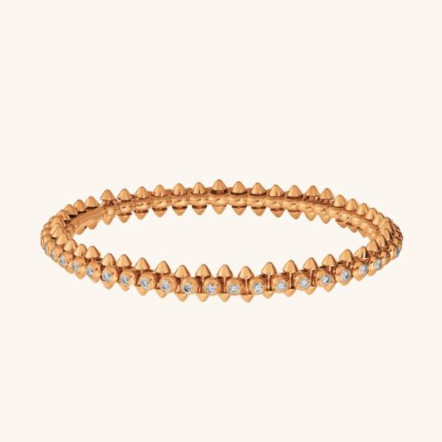 Edgy Luxe 18K Gold-Plated Spike Sparkle Bangle