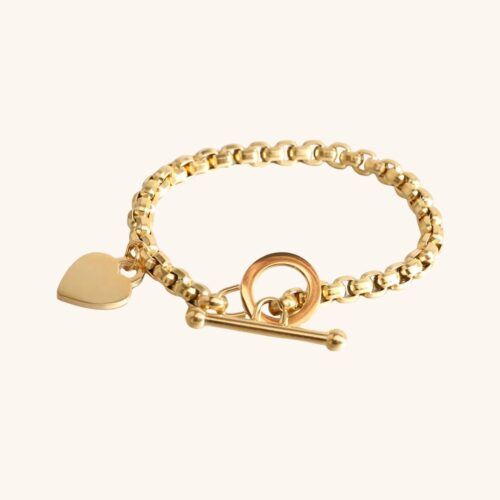 Golden Heart 18K Gold-Plated Chunky Chain Bracelet