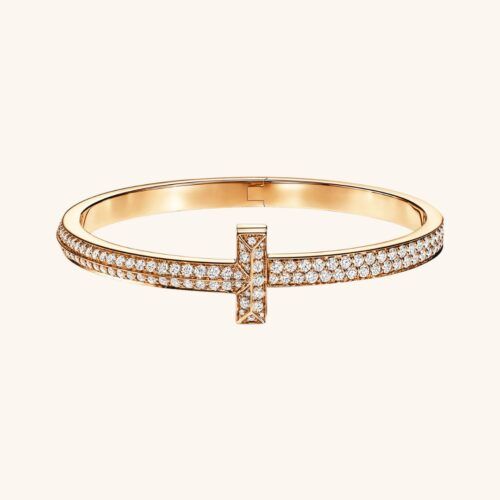 Radiant T 18K Gold-Plated Sparkle Pavé Bangle